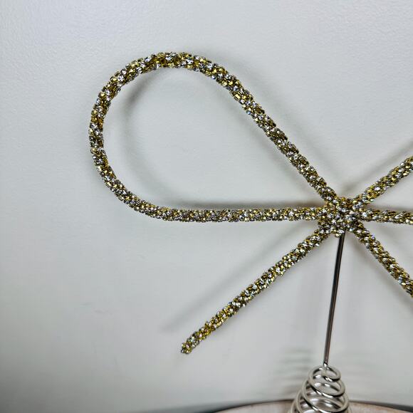 NEW Cupcakes and Cashmere Gold Crystal Bow Tree Topper Glam Holiday Decor NWT - Picture 11 of 16